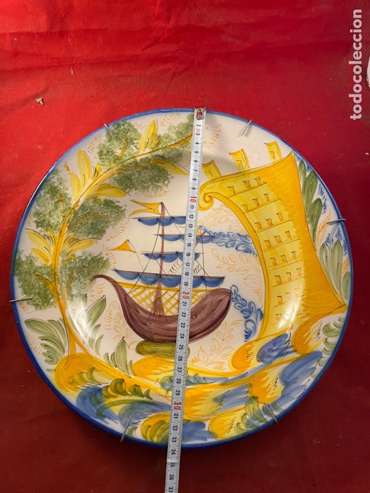 Antig&uuml;edades: GRAN PLATO COLGAR CER&Aacute;MICA BARCO - Foto 3