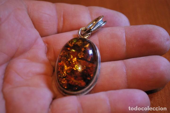 Antig&uuml;edades: COLGANTE DE PLATA CON AMBAR - Foto 7