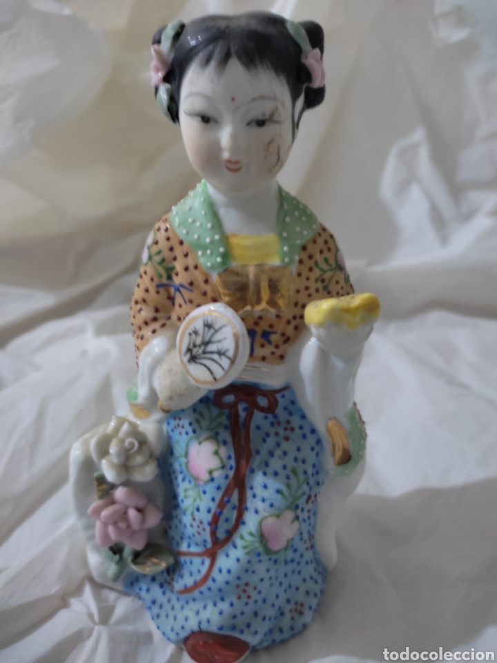 Antigüedades: Preciosa figura nippon geisha ( porcelana ) - Foto 2 - 302590358
