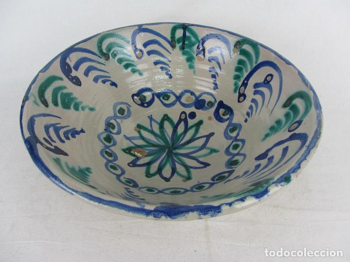 Antigüedades: Cuenco en cerámica de Fajalauza en azul y verde, de final del siglo XIX - Foto 2 - 303009708