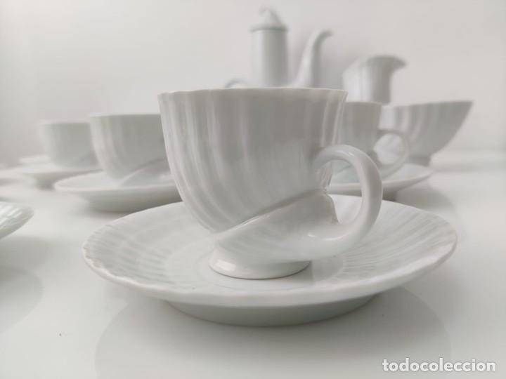 Antigüedades: Juego de café O Castro Cuncha Porcelana Sargadelos en forma de conchas - Foto 9 - 303039313