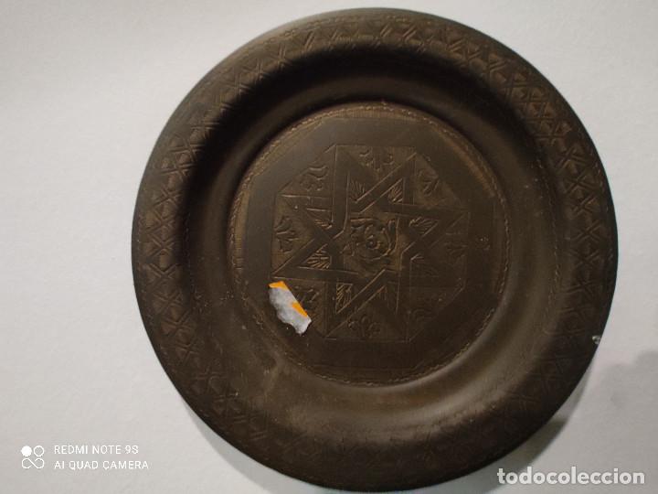 Antigüedades: plato metal arabe - Foto 1 - 303109258