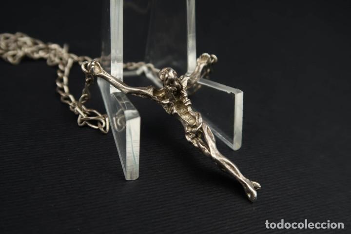 Antig&uuml;edades: Antiguo Cristo de Plata con cadena - Foto 7