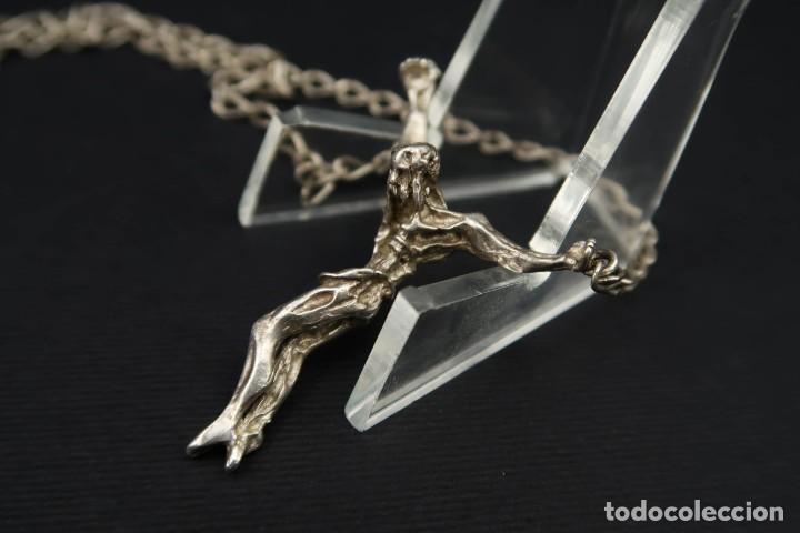 Antig&uuml;edades: Antiguo Cristo de Plata con cadena - Foto 8