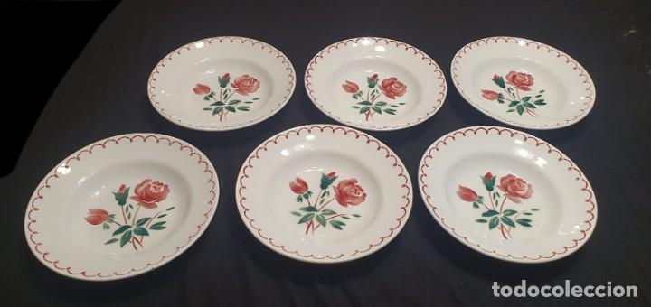 Antig&uuml;edades: 6 platos soperos Digoin. Francia - Foto 1