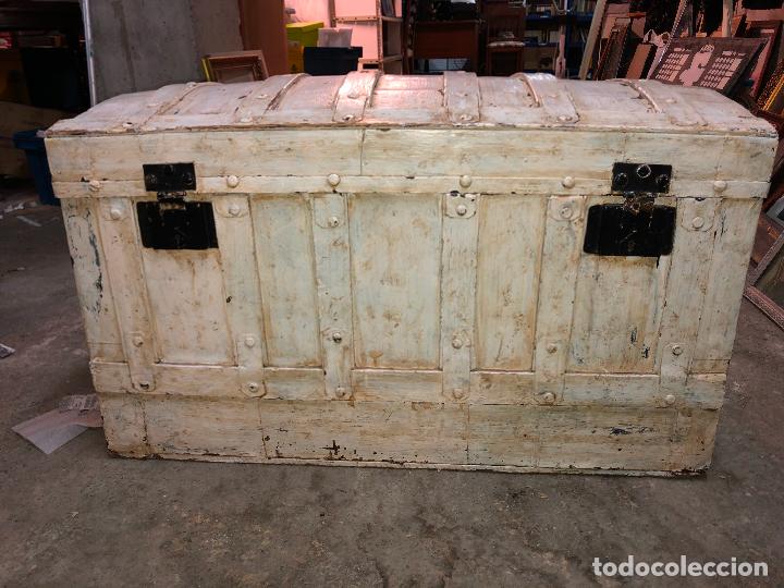 Antig&uuml;edades: ARC&Ograve;N, BAUL MADERA 93 X 48 X 52 - Foto 2