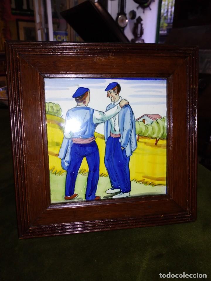 Antig&uuml;edades: Azulejo enmarcado. REF- 2767 - Foto 1