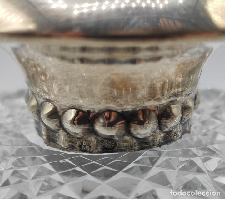 Antigüedades: Quesera española en cristal tallado y plata, de mediados del siglo XX. Plata punzonada. - Foto 6 - 303539613