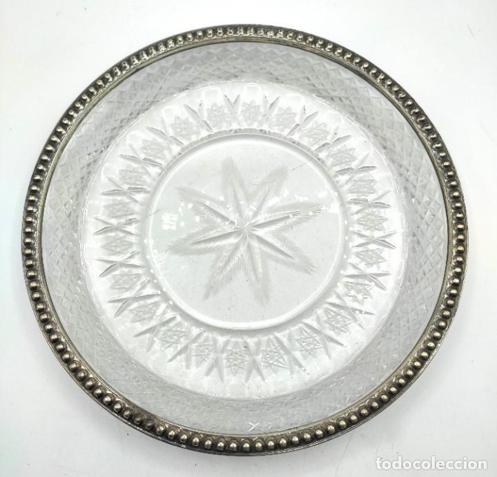 Antigüedades: Quesera española en cristal tallado y plata, de mediados del siglo XX. Plata punzonada. - Foto 9 - 303539613