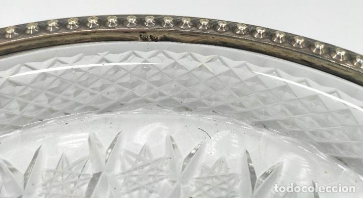 Antigüedades: Quesera española en cristal tallado y plata, de mediados del siglo XX. Plata punzonada. - Foto 10 - 303539613