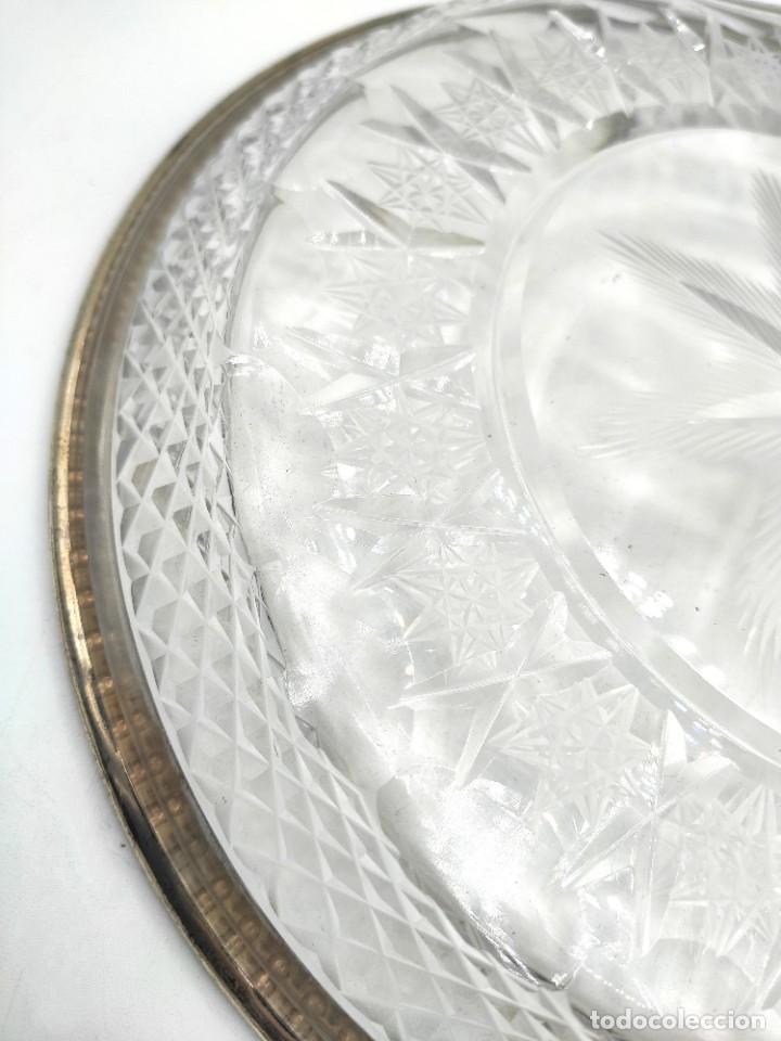 Antigüedades: Quesera española en cristal tallado y plata, de mediados del siglo XX. Plata punzonada. - Foto 13 - 303539613