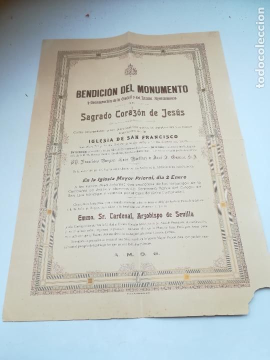 Oggetti Antichi: BENDICION MONUMENTO CORAZON DE JESUS. PTO STA MARIA. 35 X 50CM. IGLESIA MAYOR PRIORAL. 1927. LEER