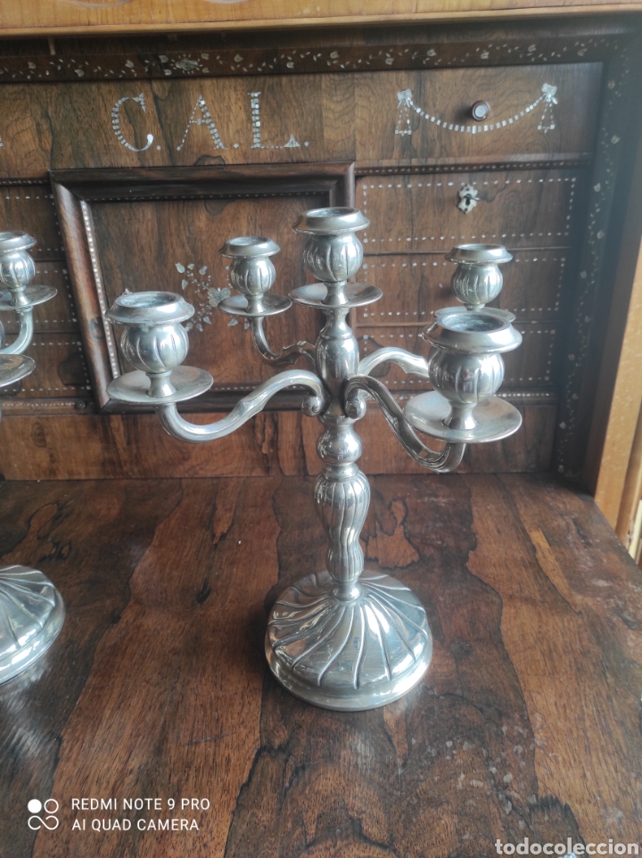Antig&uuml;edades: Candelabros de alpaca - Foto 2