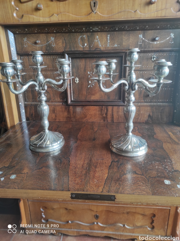 Antig&uuml;edades: Candelabros de alpaca - Foto 3