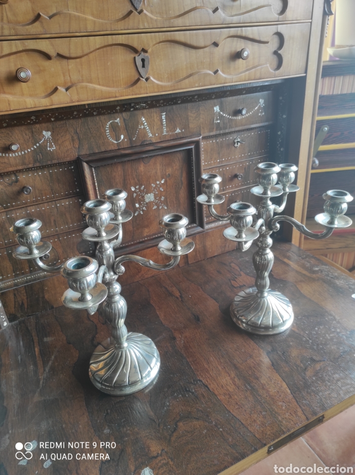 Antig&uuml;edades: Candelabros de alpaca - Foto 4