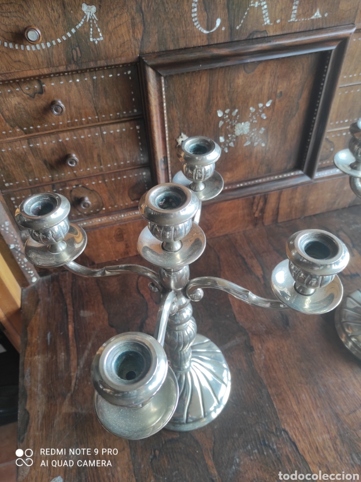 Antig&uuml;edades: Candelabros de alpaca - Foto 8