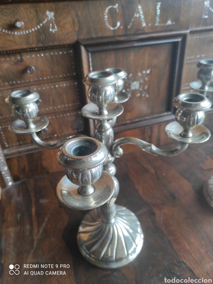 Antig&uuml;edades: Candelabros de alpaca - Foto 9