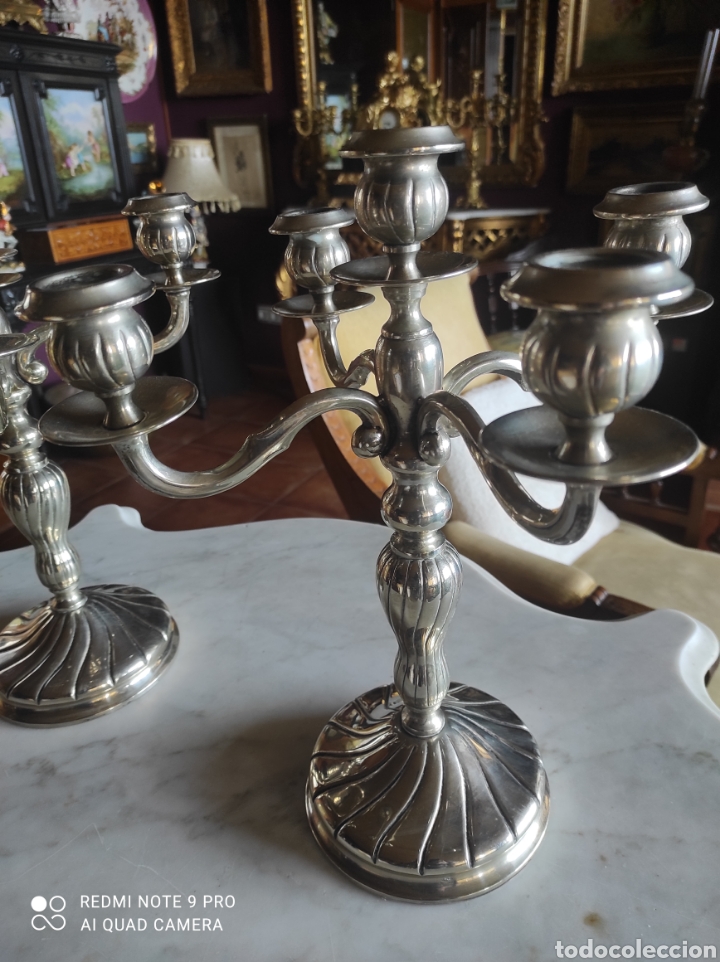 Antig&uuml;edades: Candelabros de alpaca - Foto 10