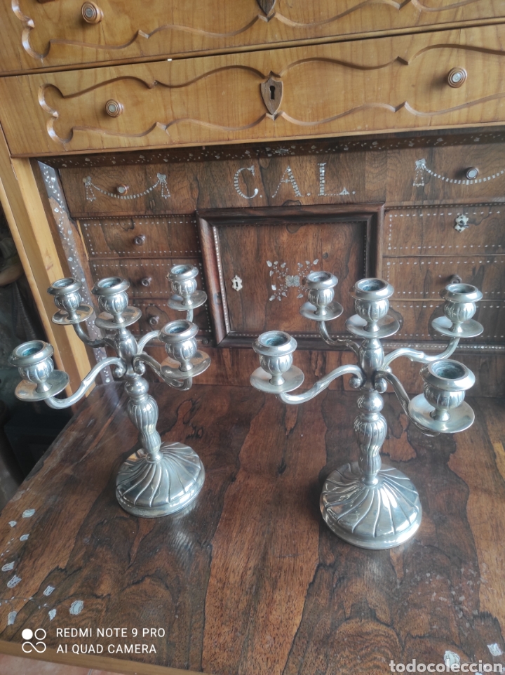 Antig&uuml;edades: Candelabros de alpaca - Foto 13