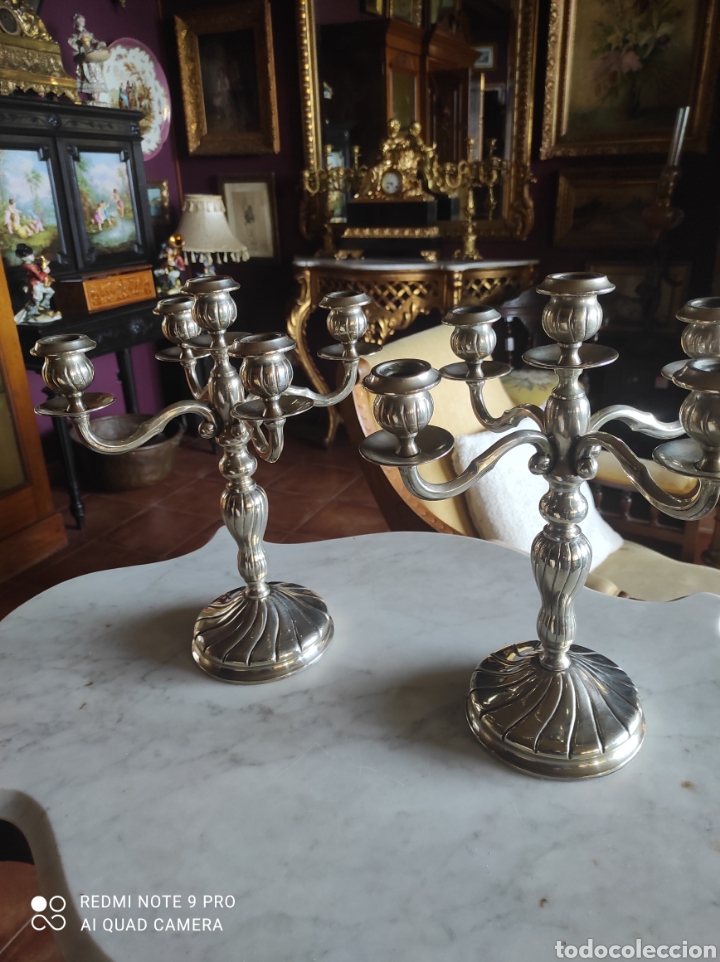 Antig&uuml;edades: Candelabros de alpaca - Foto 1