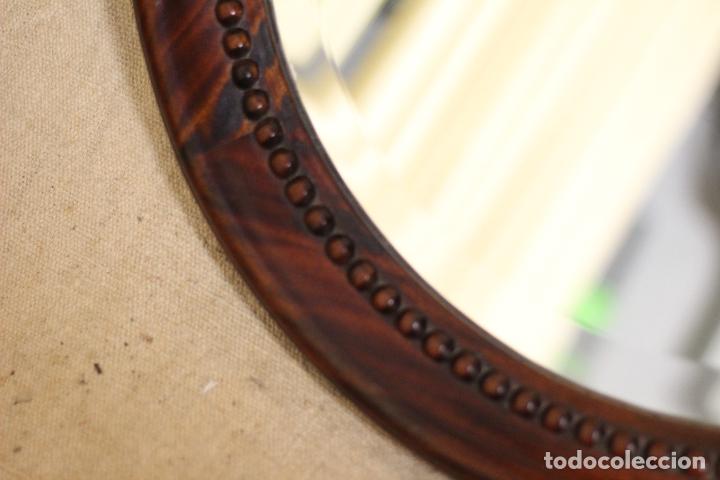 Antig&uuml;edades: espejo redondo de madera de caoba - Foto 2