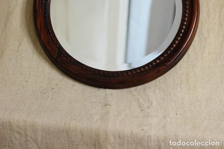 Antig&uuml;edades: espejo redondo de madera de caoba - Foto 5