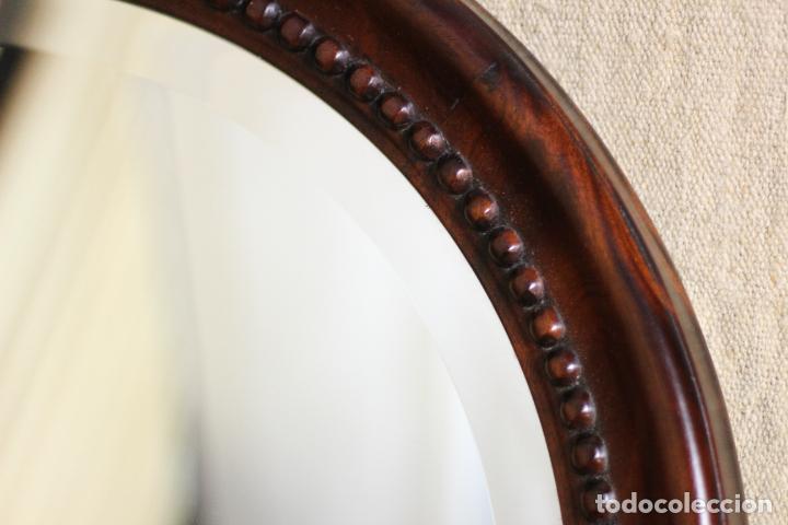 Antig&uuml;edades: espejo redondo de madera de caoba - Foto 6