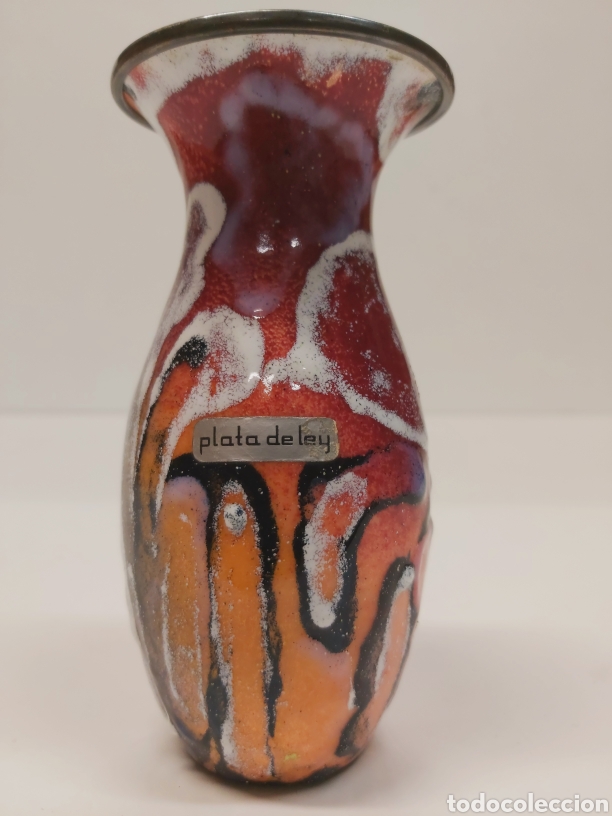 Antig&uuml;edades: Jarron esmalte plata - Foto 2