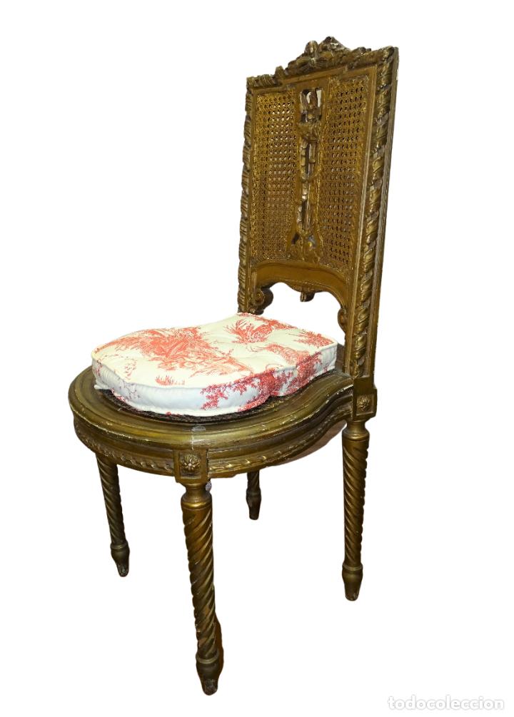 Antigüedades: Juego de tres sillas Napoleón III, S.XIX - Foto 3 - 303926073