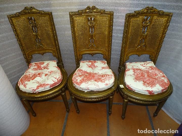 Antigüedades: Juego de tres sillas Napoleón III, S.XIX - Foto 7 - 303926073