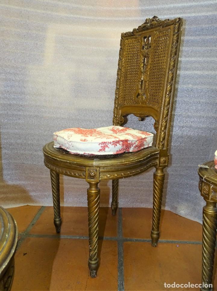 Antigüedades: Juego de tres sillas Napoleón III, S.XIX - Foto 9 - 303926073