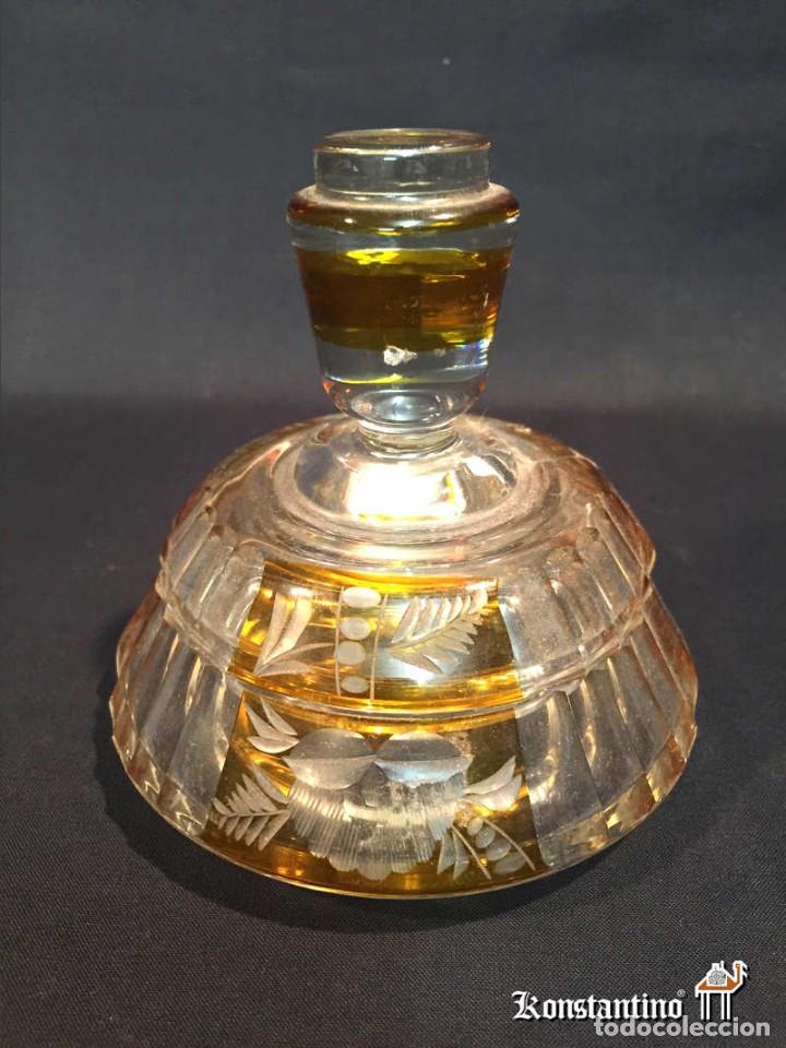 Antig&uuml;edades: 10CMS TOCADOR DE CRISTAL CON TAPA. - Foto 1