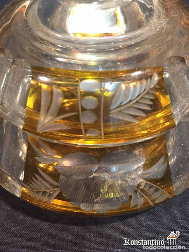 Antig&uuml;edades: 10CMS TOCADOR DE CRISTAL CON TAPA. - Foto 3