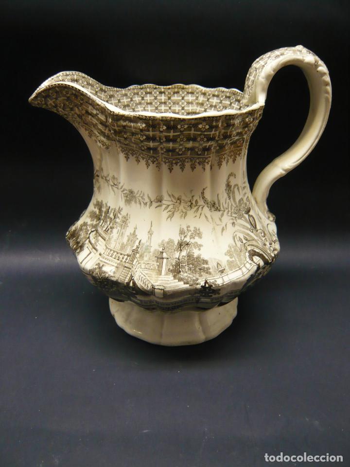 Antig&uuml;edades: CA 1850 GRAN JARRA DE LOZA ESTAMPADA - Foto 3