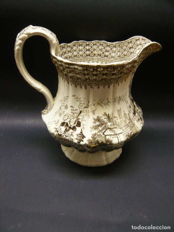 Antig&uuml;edades: CA 1850 GRAN JARRA DE LOZA ESTAMPADA - Foto 4