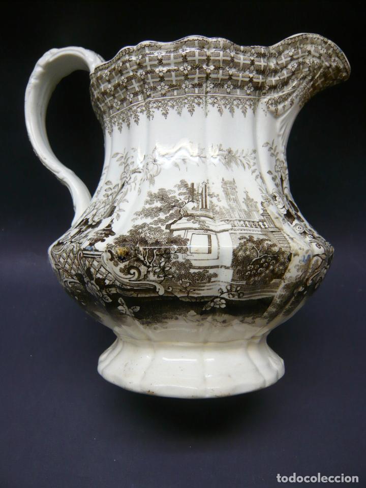 Antig&uuml;edades: CA 1850 GRAN JARRA DE LOZA ESTAMPADA - Foto 2