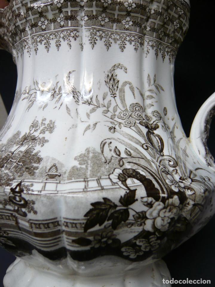 Antig&uuml;edades: CA 1850 GRAN JARRA DE LOZA ESTAMPADA - Foto 10