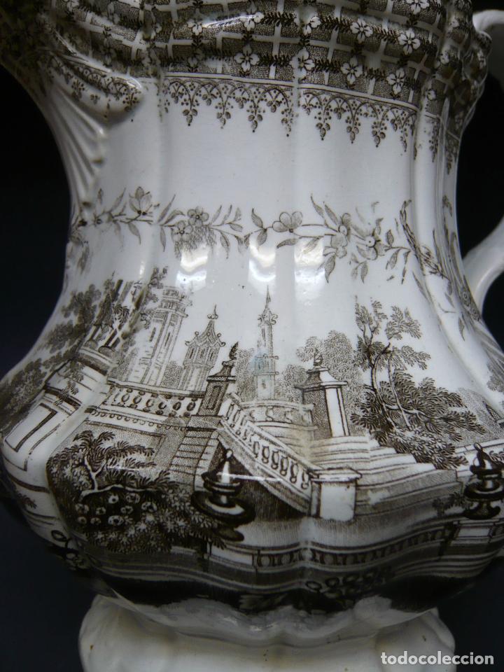 Antig&uuml;edades: CA 1850 GRAN JARRA DE LOZA ESTAMPADA - Foto 11