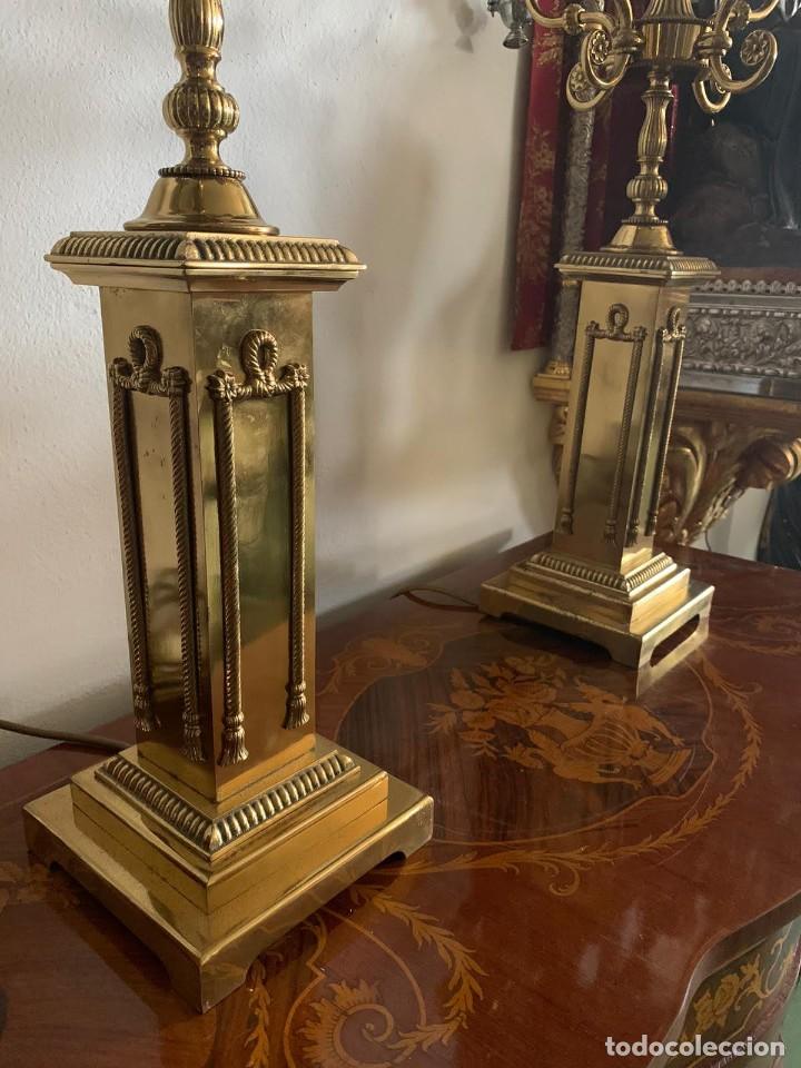 Antig&uuml;edades: Candelabros l&aacute;mpara bronce 4 brazos estilo imperio - Foto 4