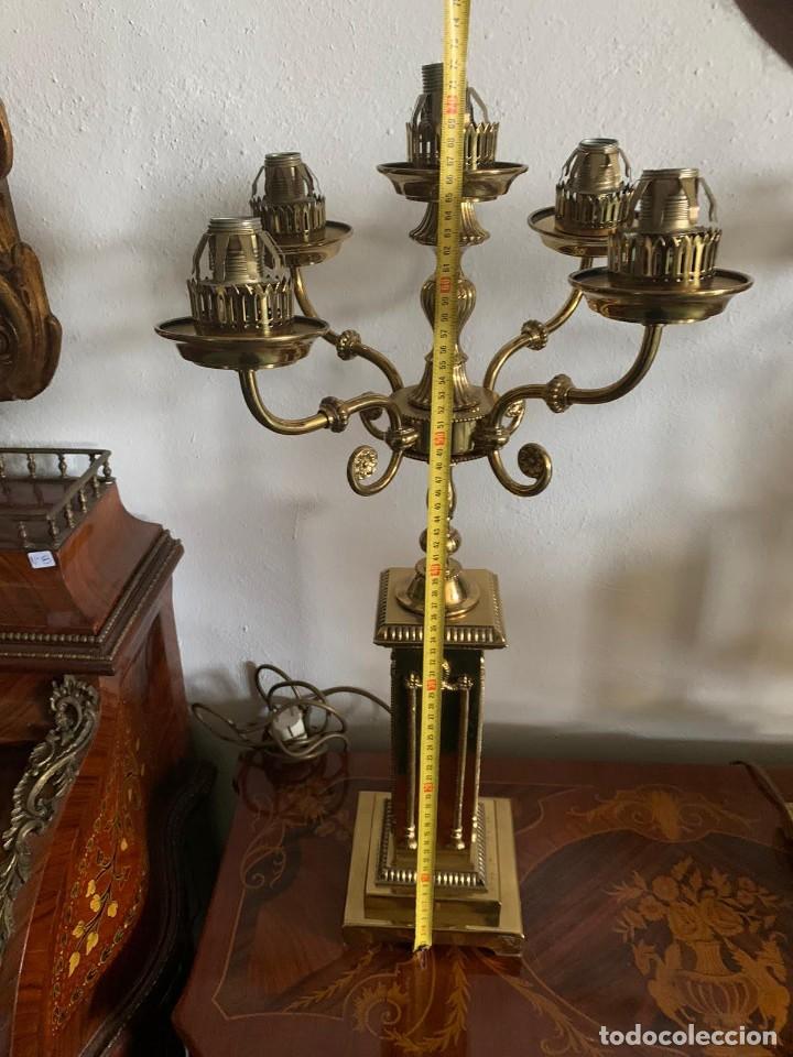 Antig&uuml;edades: Candelabros l&aacute;mpara bronce 4 brazos estilo imperio - Foto 5