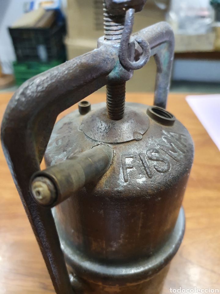 Antig&uuml;edades: L&aacute;mpara carburo de hierro - Foto 5