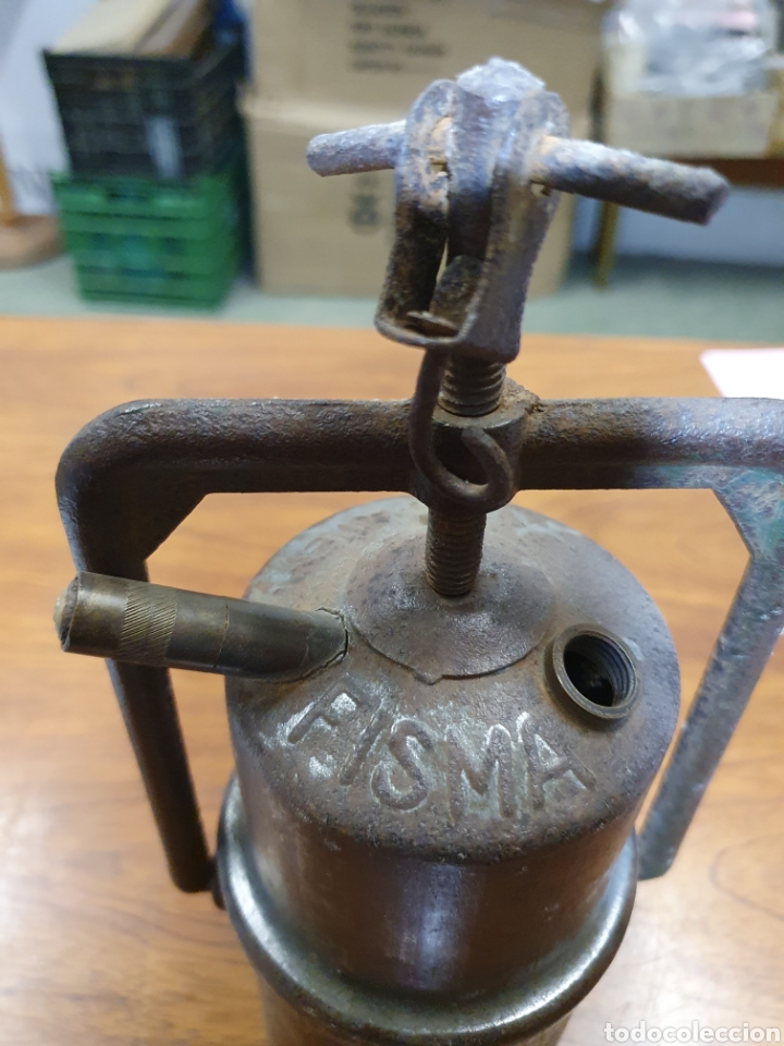 Antig&uuml;edades: L&aacute;mpara carburo de hierro - Foto 6