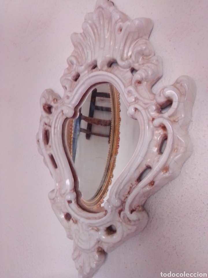 Antiques: Antiguo espejo de cer&aacute;mica porcelana faenza castiglioni Italia 32&times;22