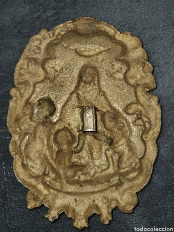 Antig&uuml;edades: Medallon laton Virgen - Foto 4