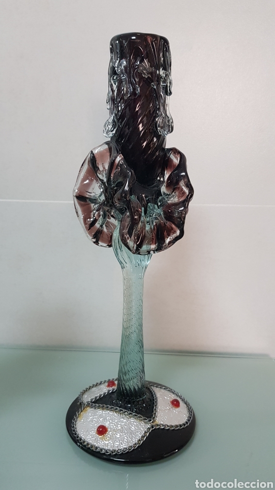 Antig&uuml;edades: PAREJA CANDELABROS CRISTAL MURANO - Foto 2