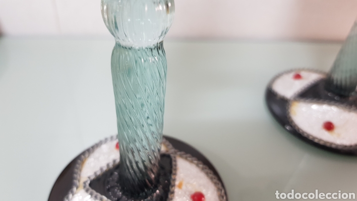Antig&uuml;edades: PAREJA CANDELABROS CRISTAL MURANO - Foto 5