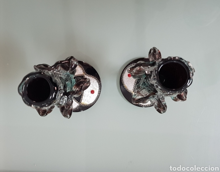 Antig&uuml;edades: PAREJA CANDELABROS CRISTAL MURANO - Foto 6