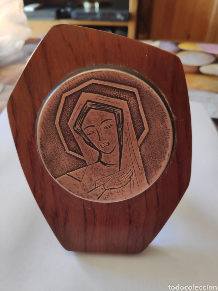 Antig&uuml;edades: Medalla marco de la virgen - Foto 1