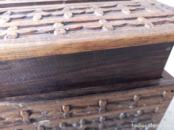 Antig&uuml;edades: CAJA DE MADERA ANTIGUA. ( NO SE ABRIR. ) - Foto 7