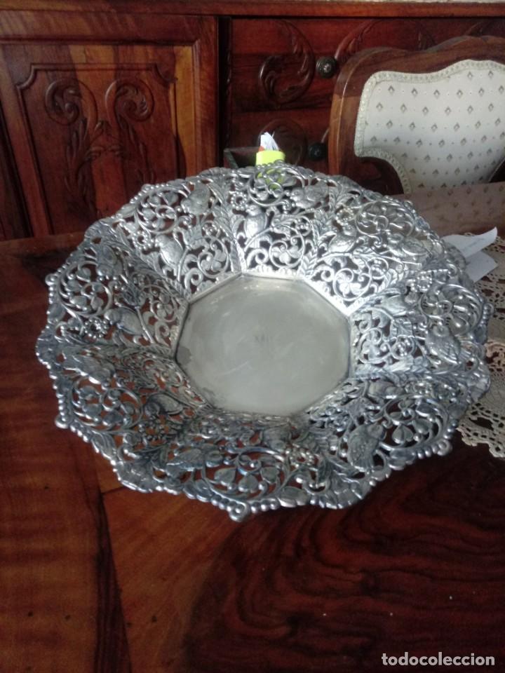 Antig&uuml;edades: Panera de alpaca plateada - Foto 2